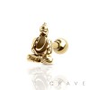 BUDDHA 316L SURGICAL STEEL CARTILAGE BARBELL